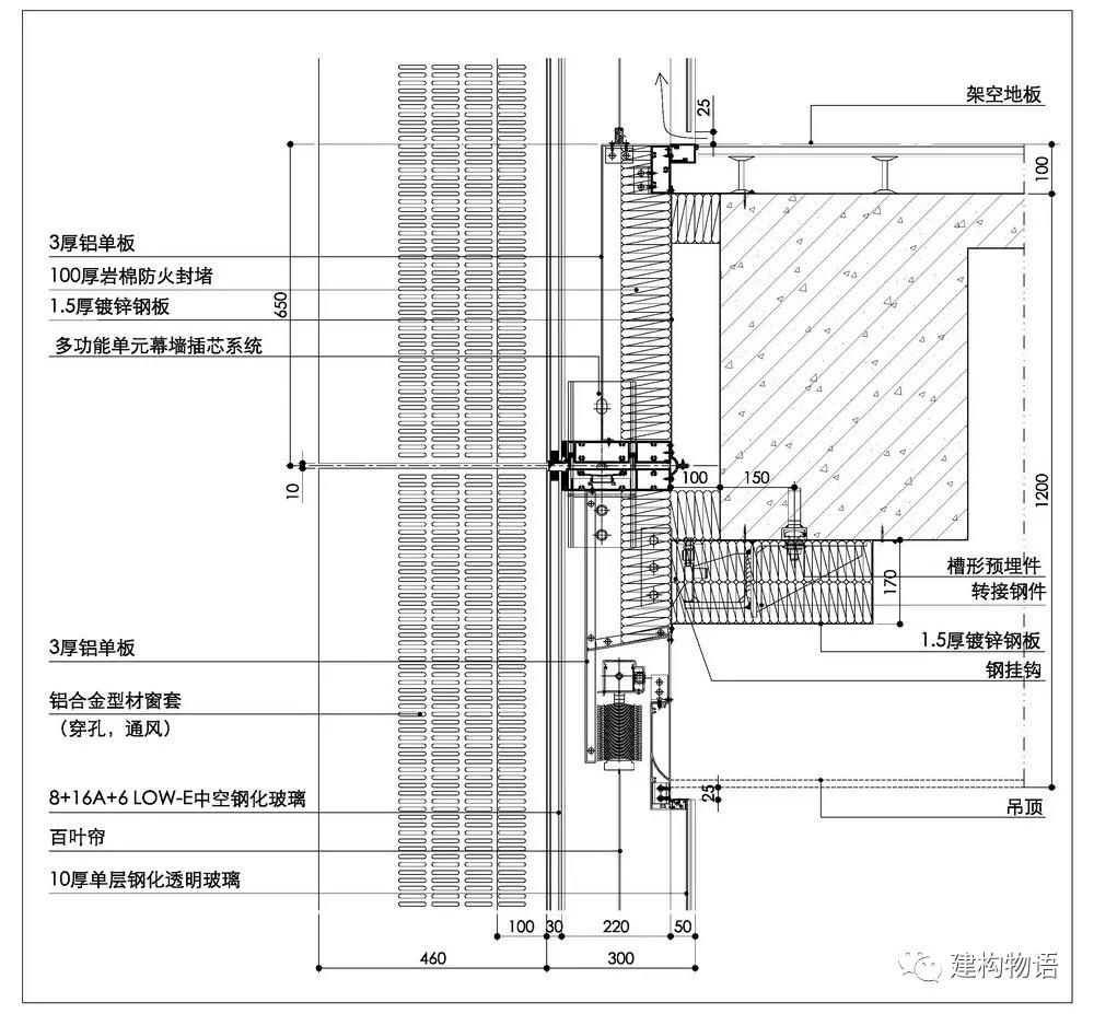 嘉铭中心典型的二层窗间分缝——双层通风玻璃幕墙以二层为单元。.jpg