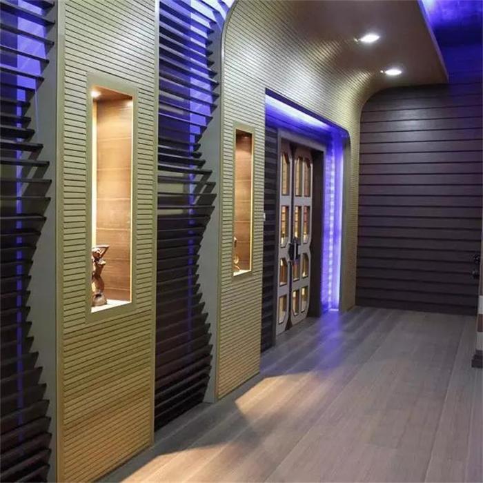 塑木装饰板WPC木塑实心板100x20环保生态板外墙效果室内装修