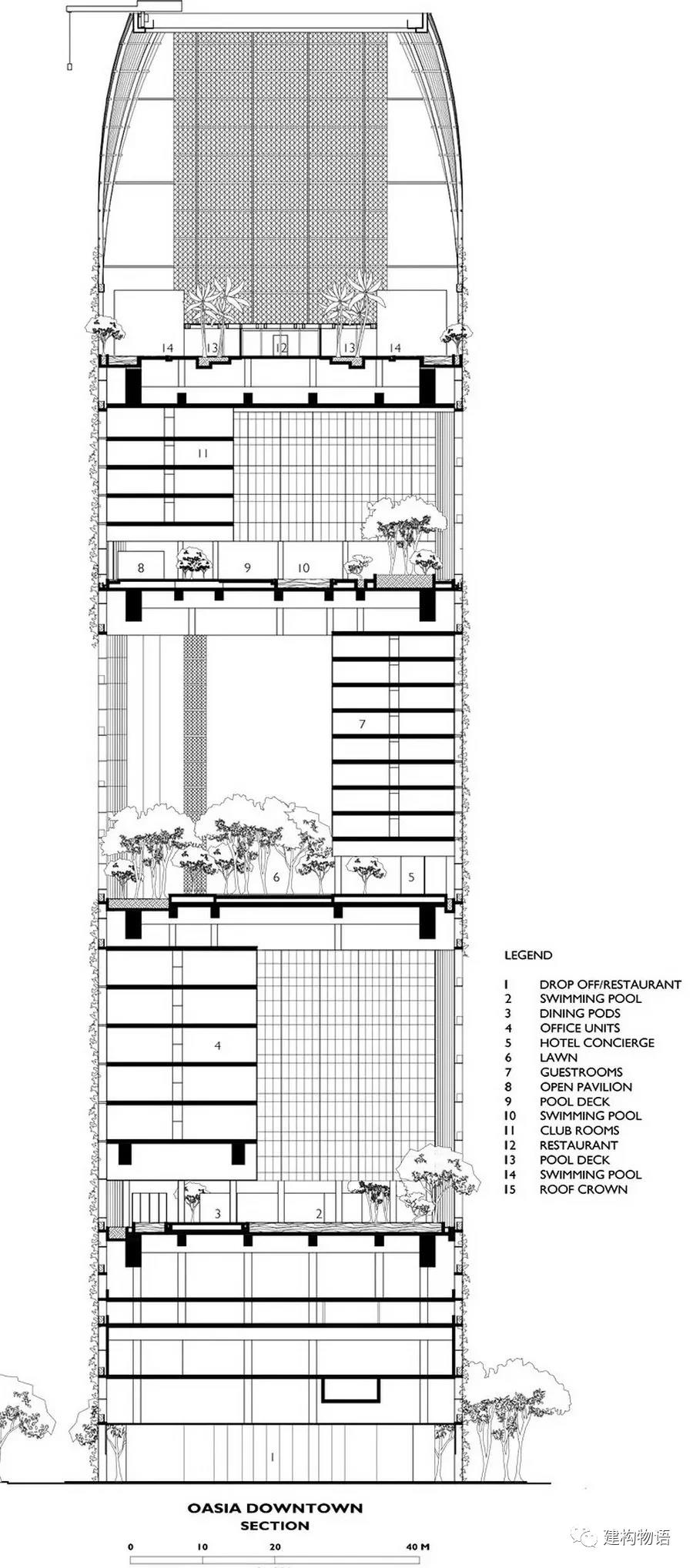 剖面图——清晰地表达出建筑空间的规划，客房与空中花园的关系。.jpg